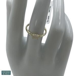 NEW Kendra Scott Emilie Gold Mother of Pearl Band Ring Size 7 Minimal Luxe